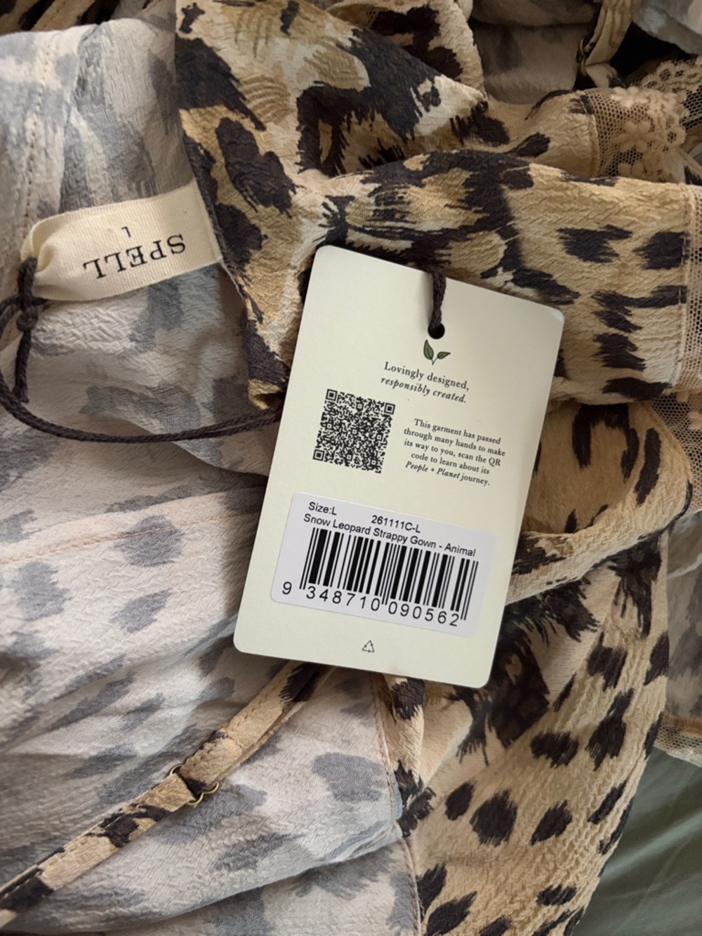 SPELL strappy snow leopard print maxi gown dress - Picture 5 of 5